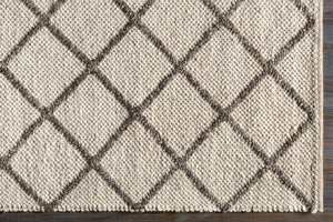 Syosset Cream/Brown Trellis Wool&Viscose Rug - Clearance