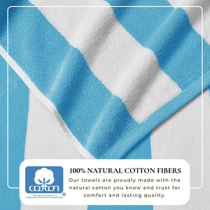 Great Bay Home Cotton Velour Cabana Stripe Beach Towel - view 17
