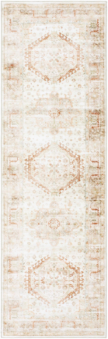 Laran Rust Distressed Washable Area Rug
