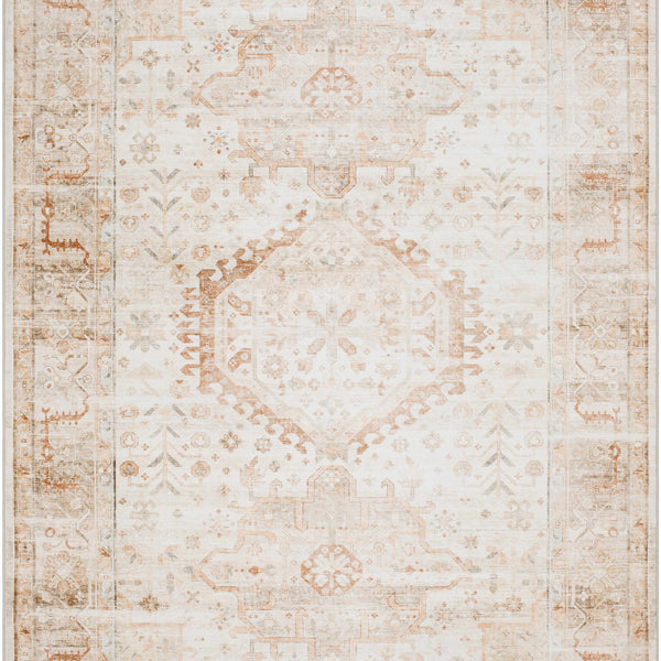 Laran Rust Distressed Washable Area Rug
