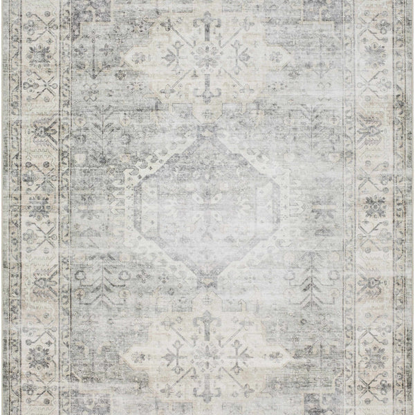 Laran Sage Distressed Washable Area Rug