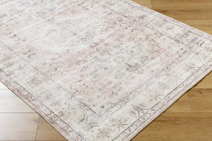 Laran Taupe Distressed Washable Area Rug
