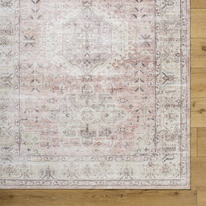 Laran Taupe Distressed Washable Area Rug