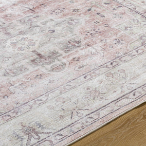 Laran Taupe Distressed Washable Area Rug