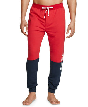 Tommy Hilfiger Men's Colorblocked Jogger Pajama Pants Mahogany Size 2 Extra Large