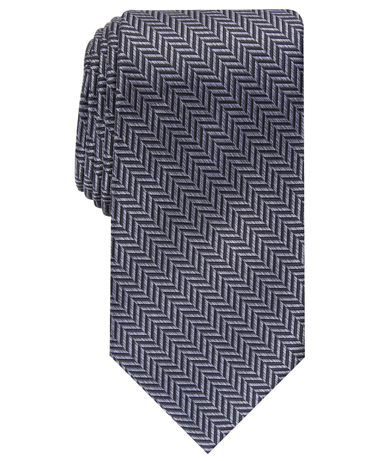 Perry Ellis Men's Savin Herringbone Tie Black Size Regular