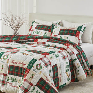 Reversible Christmas Comforter and Sham Set - Holiday Lodge Odette Collection