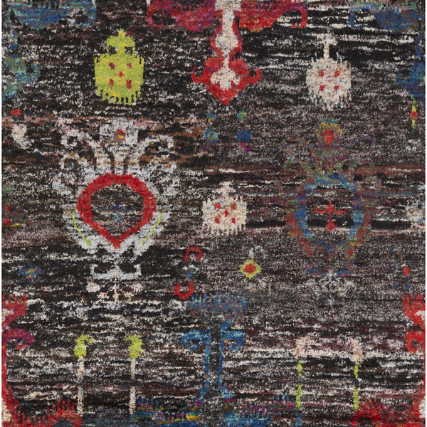 Macy 5x8 Handmade Black Silk Carpet - Clearance