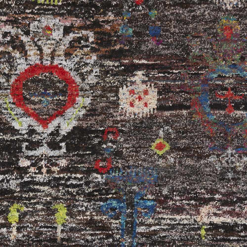 Macy 5x8 Handmade Black Silk Carpet - Clearance