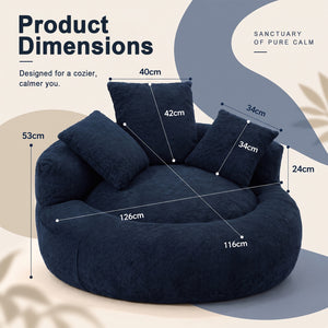 MAGIC FURNITURE 5FT Ultra Cozy Round Memory Foam Sofa - view 4