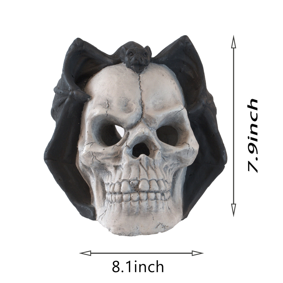 Magnesium Oxide Fire Pit Skull Wall Art Set with Hollow Flame Channel - view 4