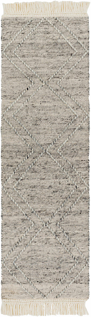 Gray Malilipot Wool Blend Braided Tassel Area Rug - Clearance