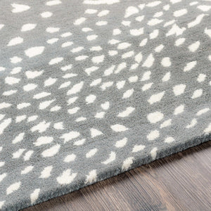 Athena Gray Giraffe Print Wool Rug