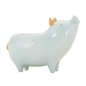 Melrose International Chic Pig Planter (Set of 4) in Blue