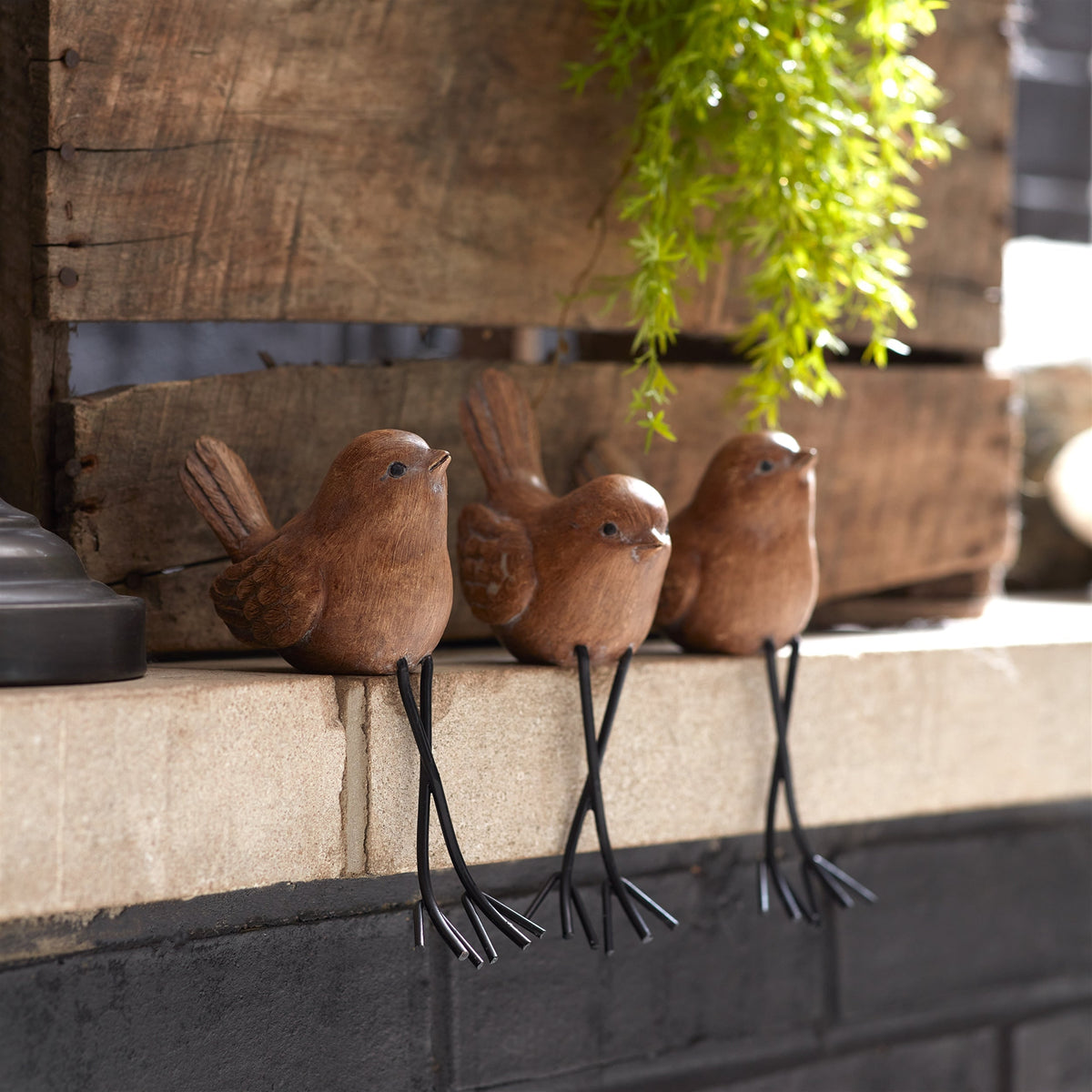 Melrose International Etched bird shelf sitter (set of 6) - view 4