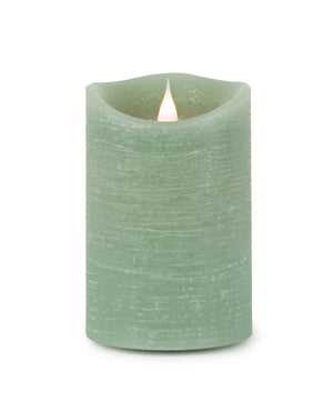 Melrose International Green simplux led designer wax candle with remote (set of 2)