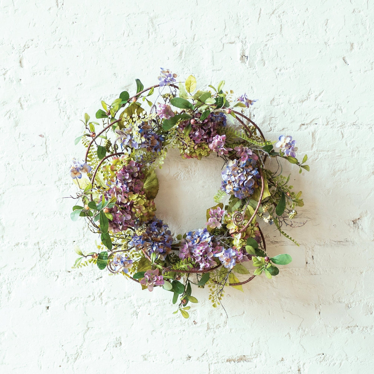 Melrose International Hydrangea Floral Wreath 22"D