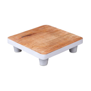 Melrose International Natural wood pedestal tray (set of 2) - view 2