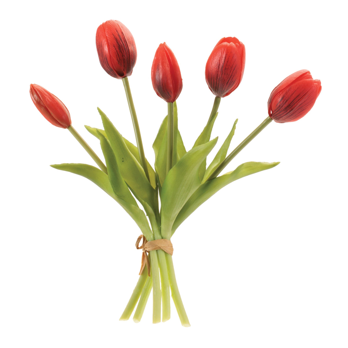 Melrose International Red Tulip Floral Bundle (Set of 2) in Green
