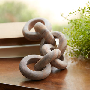 Melrose International Sandstone chain link décor 11"l - view 2