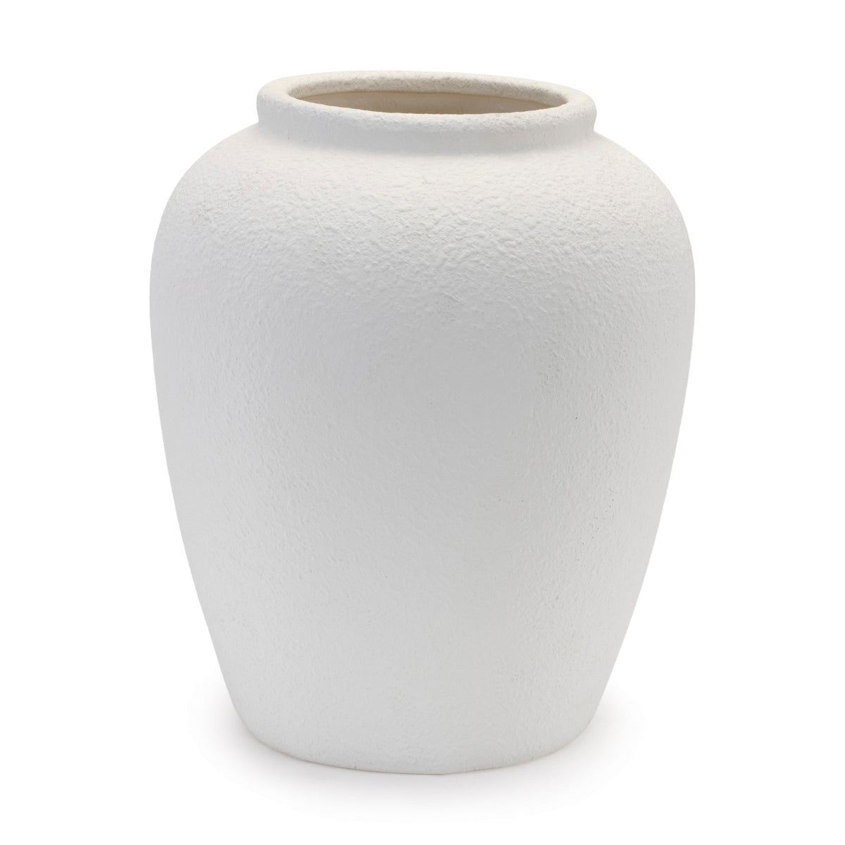 Melrose International Stoneware urn vase 12"h in White