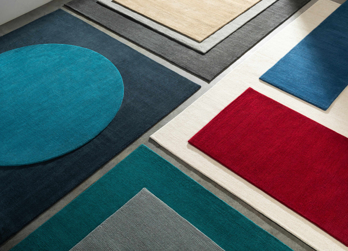 Solid Aqua Wool Carpet - Clearance