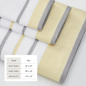 Decorative Cotton Stripe Bath Towel Set - Noelle Collection