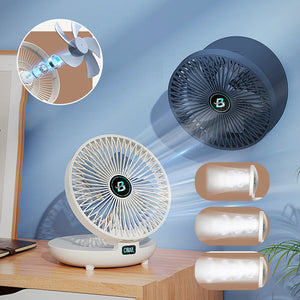 Portable Mini Folding Fan Rechargeable 3-Speed USB Desk Fan