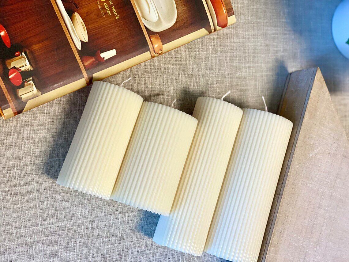 Minimalist Ribbed Candles for Effortless Home Decor