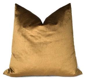 Venetian Silk Velvet Pillow Covers in Mink, Schumacher Textiles
