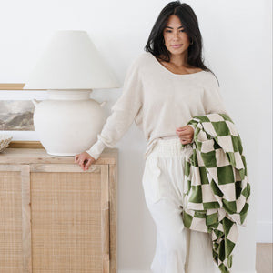 Minky Stretch Throw Blankets