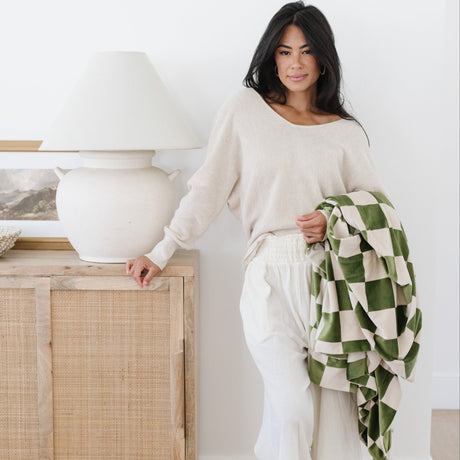 Minky Stretch Throw Blankets