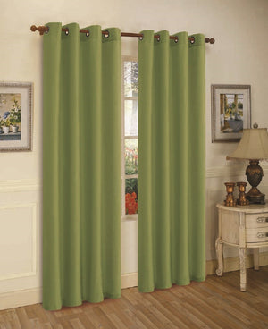 Set of Two 84" Solid Grommet Faux Silk Window Panels