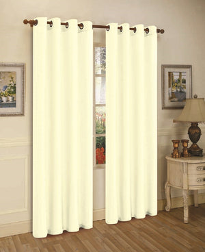 Set of Two 84" Solid Grommet Faux Silk Window Panels