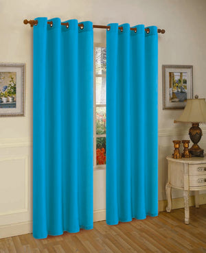 Set of Two 84" Solid Grommet Faux Silk Window Panels
