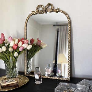 Antique Gold Bow Mirror, Choose Your Size
