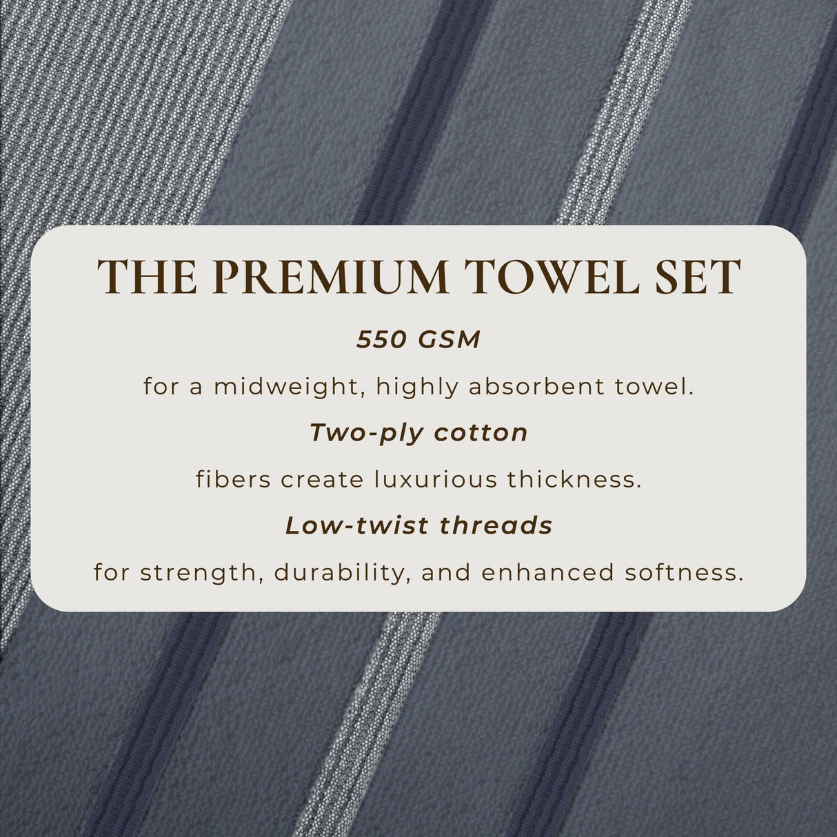 Decorative Cotton Stripe Bath Towel Set - Noelle Collection