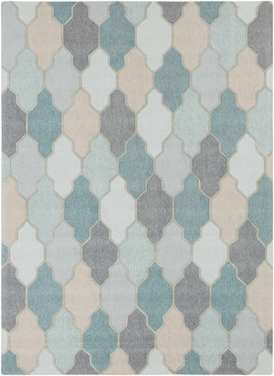 Monteview Sage&Teal Geometric Wool Rug - Clearance