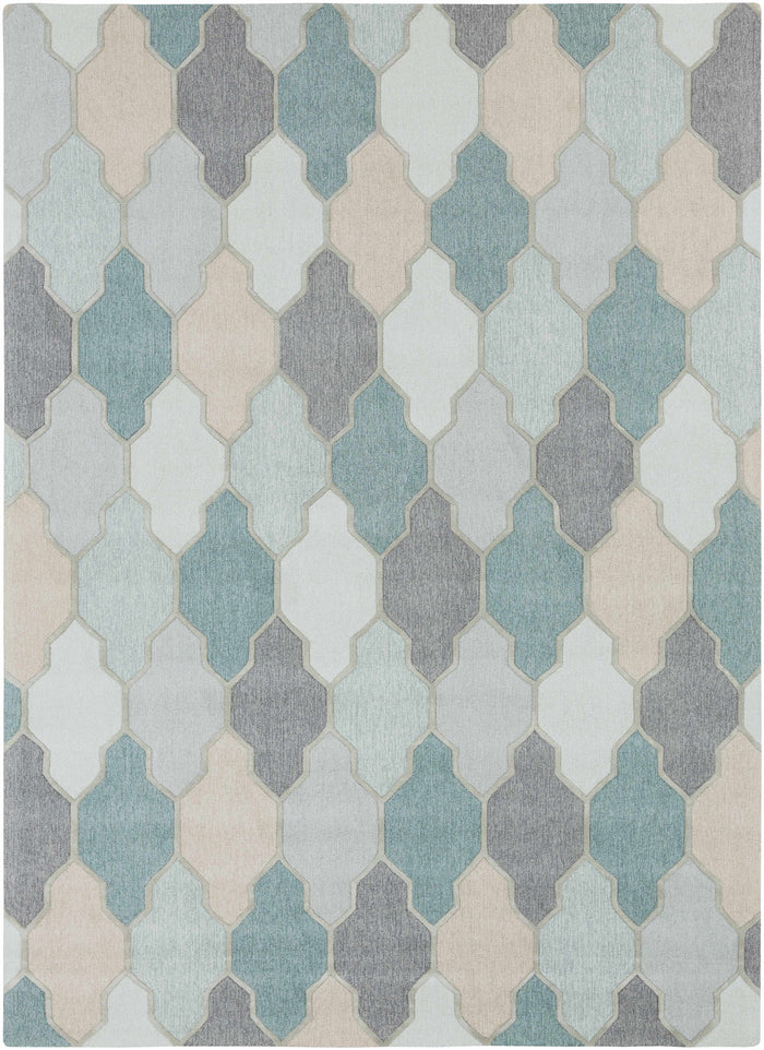 Boutique Rugs Monteview Sage&Teal Geometric Wool Rug