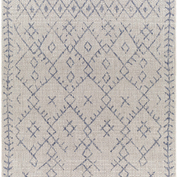 Maunawili Blue Detailed Gray Rug - Clearance