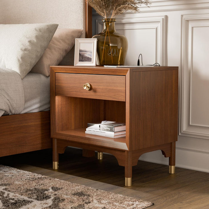 Mobilya Mid Century Modern Nightstand with USB Port