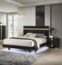 Mobilya Modern Black 3-Piece Full Size Bedroom Set with LED Lighting
