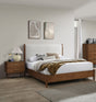 Mobilya Walnut Color 3pc Bedroom Set with Upholstered Panel Headboard