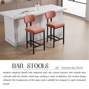 Modern Counter Height Stools Set of 2 with Reinforced Fabric Upholstery - view 7