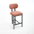 Modern Counter Height Stools Set of 2 with Reinforced Fabric Upholstery in Orange