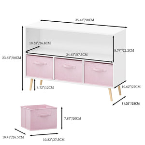 MOONRIVER Bookcase With Collapsible Drawers Organizer - view 3