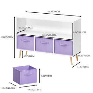MOONRIVER Bookcase With Collapsible Drawers Organizer - view 4