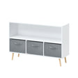 MOONRIVER Bookcase With Collapsible Drawers Organizer in Gray