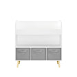 MOONRIVER Bookshelf With 3 Bins Storage Shelf for Kids