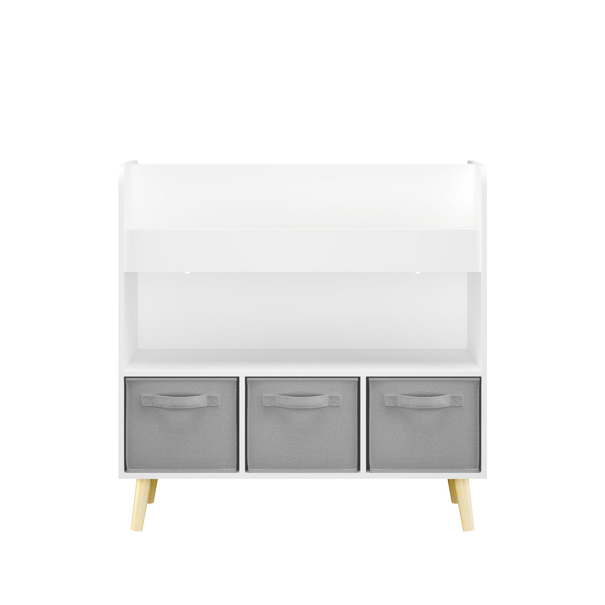 MOONRIVER Bookshelf With 3 Bins Storage Shelf for Kids